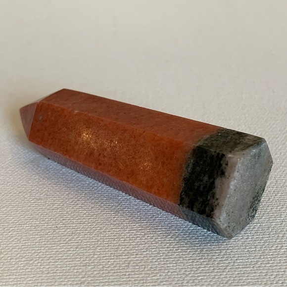 Red Calcite Crystal Tower Healing Point Obelisk Chakra Stone Reiki Wand 3.2" 68g - Picture 3 of 14